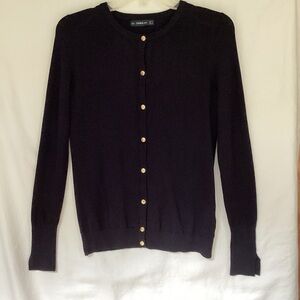 💚Zara Women's Black Cardigan with Gold Buttons